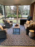 Uv Weather Resistant Outdoor Rug Patio Rug Black and Gray