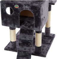 Cat Tree Condo Cat House With Scratch Posts and Ladders