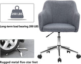 Cushioned Upholstered Office Chair Adjustable Swivel with Rolling Wheels