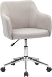 Cushioned Upholstered Office Chair Adjustable Swivel with Rolling Wheels