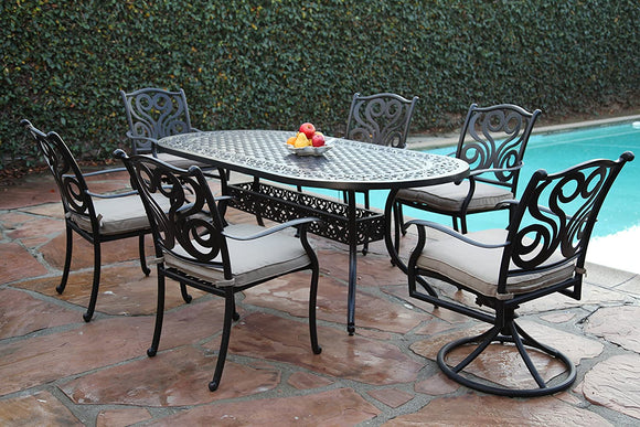 Outdoor Cast Aluminum Patio Furniture Dining Set I#1381