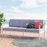 Aluminum Outdoor Sofa with Cushions and Waterproof Cover