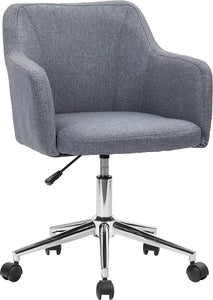 Cushioned Upholstered Office Chair Adjustable Swivel with Rolling Wheels