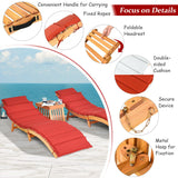 Patio Chaise Pool Lounge Chaise With Cushions and Table Set