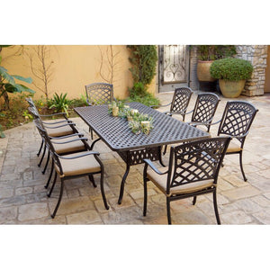 Elizabeth Cast Aluminum Powder Coated 8 Seat Outdoor Dining Set