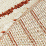 Modern Geometric White/Dark Orange striped Area Rug