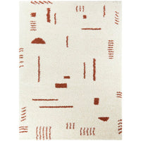 Modern Geometric White/Dark Orange striped Area Rug