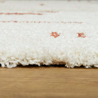 Modern Geometric White/Dark Orange striped Area Rug