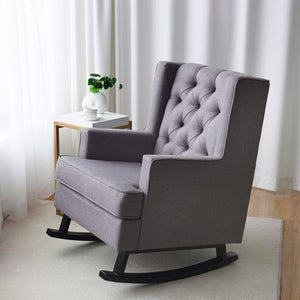 Elegant Comfort Upholstered Rocking Chair Gray