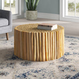 Round Live Edge Solid Wood Coffee Table