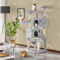 Aadede Multi-Level Cat Tree Tower with Hammock and Scratching Posts