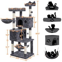 Aadede Multi-Level Cat Tree Tower with Hammock and Scratching Posts