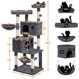 Aadede Multi-Level Cat Tree Tower with Hammock and Scratching Posts