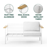 Aluminum Outdoor Sofa with Cushions and Waterproof Cover