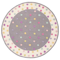 Round pastel polka dot area rug