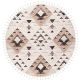 Moroccan Diamond Trellis Pattern Tassel Thick Area Rug Ivory/Brown