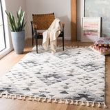 Moroccan Diamond Trellis Pattern Thick Area Rug Gray/Ivory