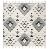 Moroccan Diamond Trellis Pattern Thick Area Rug Gray/Ivory