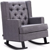 Elegant Comfort Upholstered Rocking Chair Gray