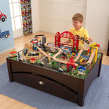 KidKraft Metropolis Wooden Train Set & Table with 100 Accessories Included I#922