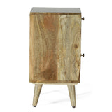 Poppy Handcrafted Wood Nightstand with Storage