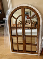 Brown with white edge rustic decorative mirror window panes