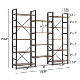 Metal Etagere Bookcase 69.68"H x 71.26"W I#1023