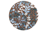 Cozy Handcrafted Botanical Area Rug With Blue Leaves