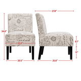 Upholstered Accent Chair With Newspaper Writing Design