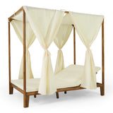 Outdoor Daybed Lounge Chaise With Curtain