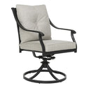 Set of 2 Outdoor Patio Swivel Rocking Chairs with Gray Cushion I#1132
