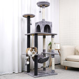 Multi-Level Cat Tree Condo Furniture with Sisal-Covered Scratching Posts Plush Condos for Kittens Cats and Pets