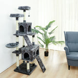 Multi-Level Cat Tree Condo Furniture with Sisal-Covered Scratching Posts Plush Condos for Kittens Cats and Pets