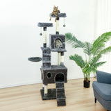 Multi-Level Cat Tree Condo Furniture with Sisal-Covered Scratching Posts Plush Condos for Kittens Cats and Pets