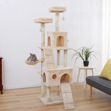 Multi-Level Cat Tree Condo Furniture with Sisal-Covered Scratching Posts Plush Condos for Kittens Cats and Pets