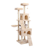 Multi-Level Cat Tree Condo Furniture with Sisal-Covered Scratching Posts Plush Condos for Kittens Cats and Pets