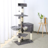 Multi-Level Cat Tree Condo Furniture with Sisal-Covered Scratching Posts Plush Condos for Kittens Cats and Pets