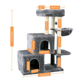 Multi-Level Cat Tree Condo Furniture with Sisal-Covered Scratching Posts Plush Condos for Kittens Cats and Pets