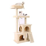 Multi-Level Cat Tree Condo Furniture with Sisal-Covered Scratching Posts Plush Condos for Kittens Cats and Pets