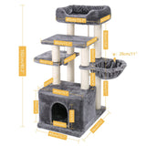 Multi-Level Cat Tree Condo Furniture with Sisal-Covered Scratching Posts Plush Condos for Kittens Cats and Pets