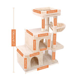 Multi-Level Cat Tree Condo Furniture with Sisal-Covered Scratching Posts Plush Condos for Kittens Cats and Pets