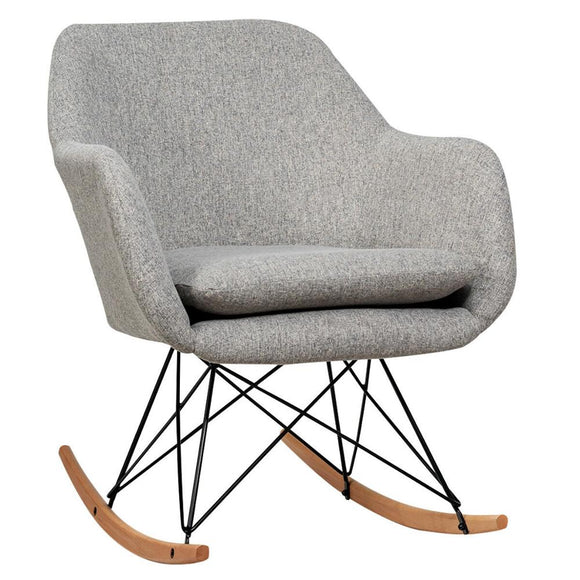 Modern Upholstered Rocking Chair Grey