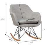 Modern Upholstered Rocking Chair Grey