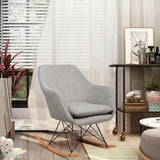 Modern Upholstered Rocking Chair Grey