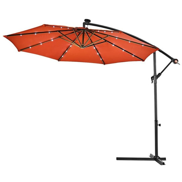Red umbrella with LED light