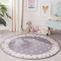 round polka dot rug for nursery daycare