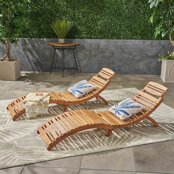 Wooden Outdoor Foldable Chaise Lounge