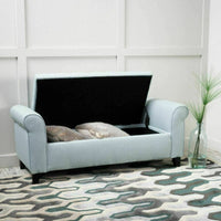 Tufted Rolled Arm Storage Ottoman Bench