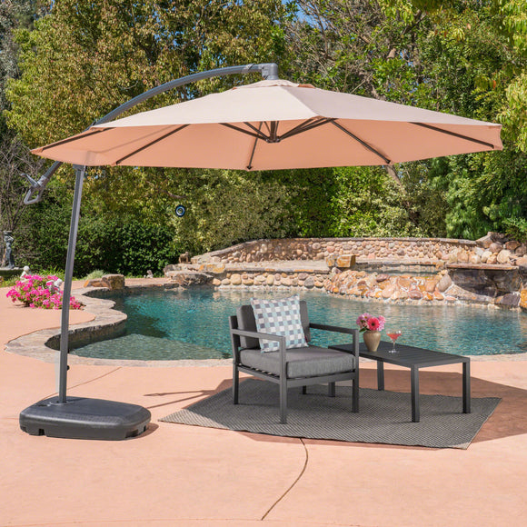 Round Outdoor Patio Umbrella with Base