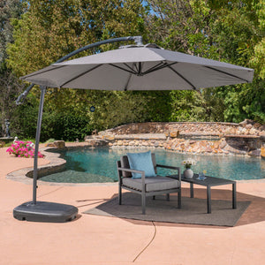 Round Outdoor Patio Umbrella with Base